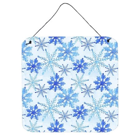 MICASA Blue Snowflakes Watercolor Wall or Door Hanging Prints6 x 6 in. MI228461